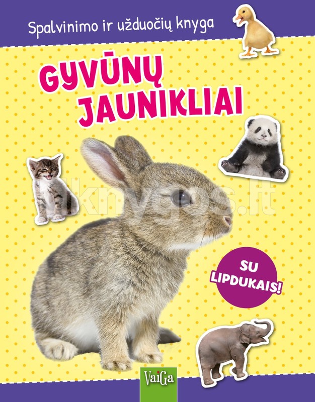 Gyvūnų jaunikliai: spalvinimo ir užduočių knyga