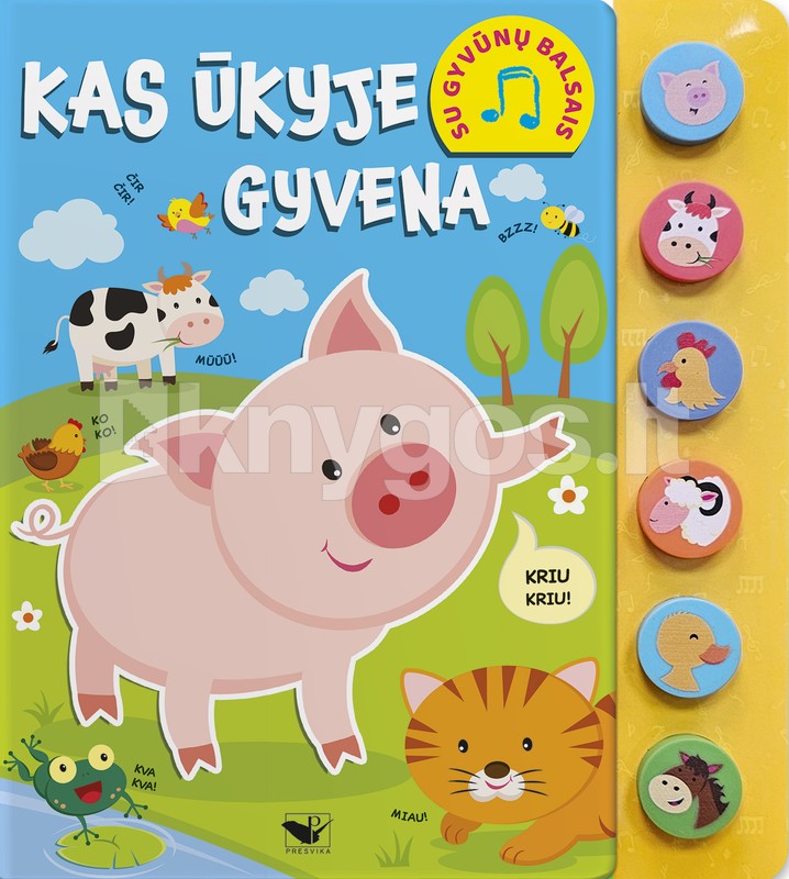 Kas ūkyje gyvena. Su gyvūnų balsais