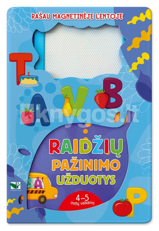 Raidžių pažinimo užduotys: rašau magnetinėje lentoje