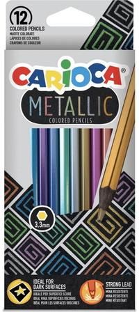 Spalvoti pieštukai CARIOCA METALLIC, 12 spalvų