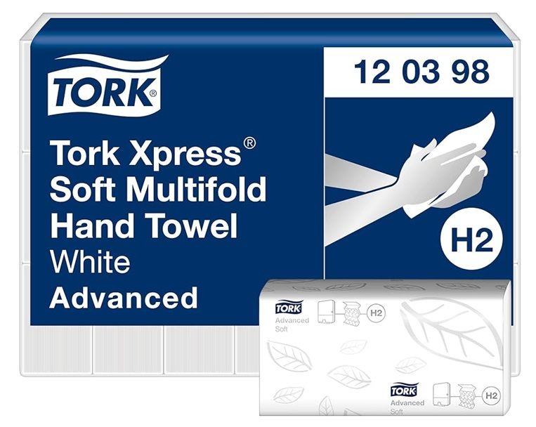 Lapiniai popieriniai rankšluosčiai TORK Xpress Soft Multifold H2, 180 lapelių, 2 sl., perdirbtas pluoštas
