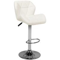 Baro kėdė BELISSIMO ECO LEATHER CHROME WHITE