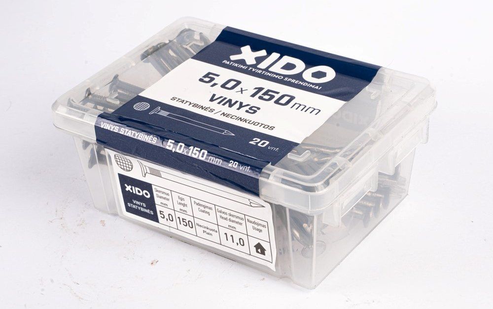 Vinys statybinės XIDO, juodos 5,0x150, 20vnt.