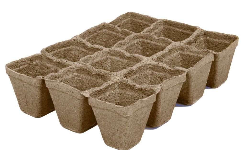 Durpinė daigykla B12, 7,5 x 8 cm., 12 narvelių