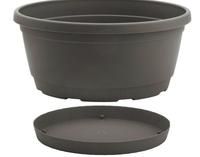 Plastikinis dubuo, Nicoli Rumba su lėkštele, 22 x 10 cm., šviesiai rudas