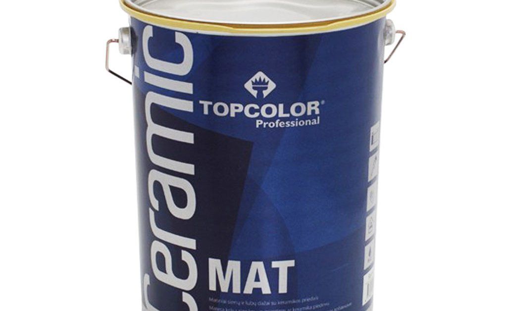 Vandeniniai vidaus dažai TOPCOLOR Ceramic Mat, 1 l, balti, matiniai, sienoms