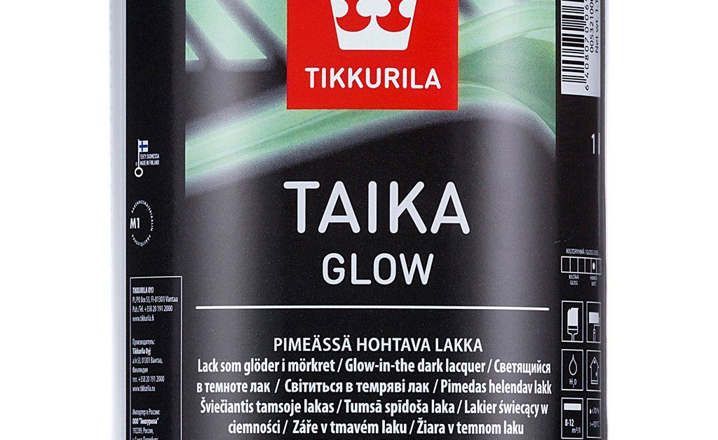 Tamsoje šviečiantis lakas TIKKURILA Taika Glow, 1 l