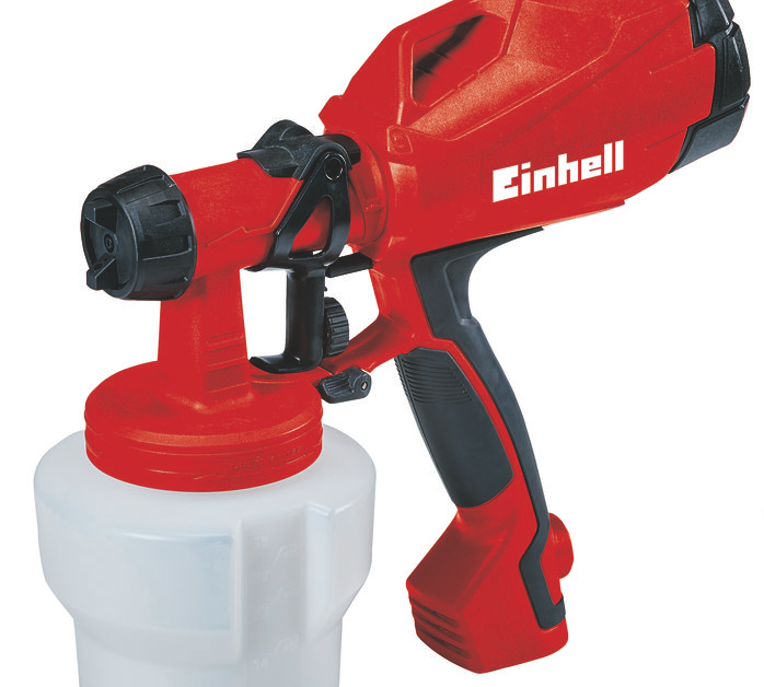 Elektrinis dažų purkštuvas EINHELL TC-SY 500 P, galia 500 W, našumas 550 ml/min., talpa 1000 ml.