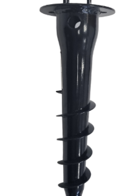 Įsukamas sraigtinis polius lauko šviestuvui, 68 x 350 x 2 mm, juodos spalvos