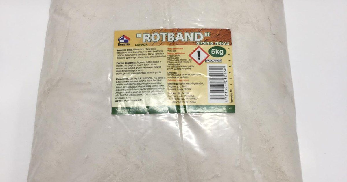 Gipsinis tinkas Rotband, rankinis, 5 kg
