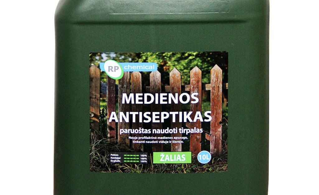 Medienos antiseptikas RP CHEMICAL, 10 l, žalias