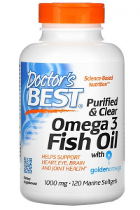 Purified & Clear Omega 3 Fish Oil with Goldenomega 1000 mg
