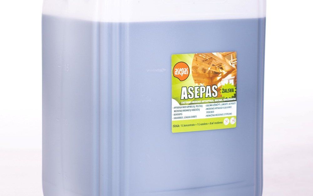 Medienos antiseptikas ASEPAS, žalias, 20 l