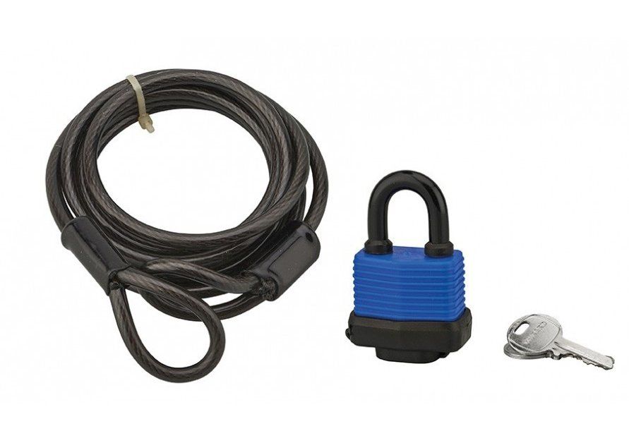 Trosas su pakabinama spyna THIRARD Twisty, 2 raktai, plieninis, dengtas PVC danga, 40 mm, Ø6 mm, 180