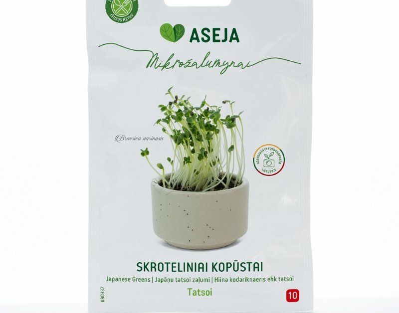 Daržovių sėklos, skroteliniai kopūstai Tatsoi, ASEJA mikrožalumynai, 1gr, 080337(10)