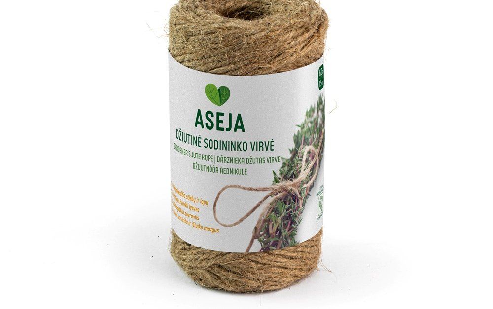 Džiutinė sodininko virvė ASEJA, 60 m, 1,5 mm.