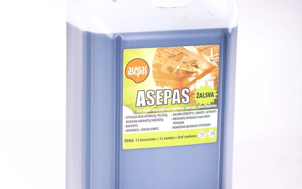 Medienos antiseptikas ASEPAS, žalias, 5 l