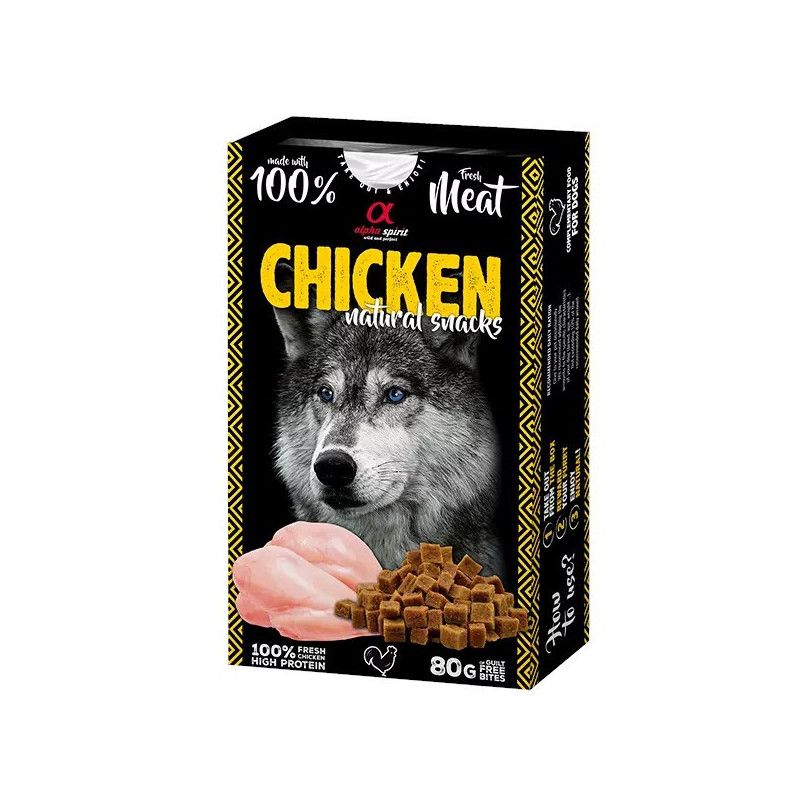 ALPHA SPIRIT vištienos natūralūs skanėstai šunims - 80 g
