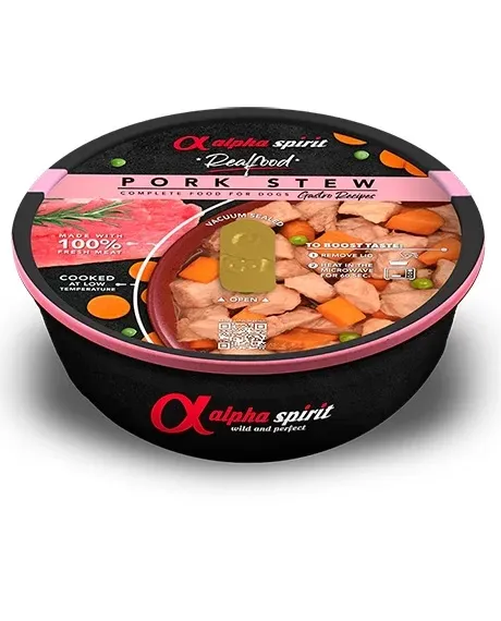 Alpha Spirit Realfood troškinys su kiauliena šunims, 280 g