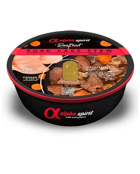 Alpha Spirit Realfood troškinys su kiaulių ausimis šunims, 280 g