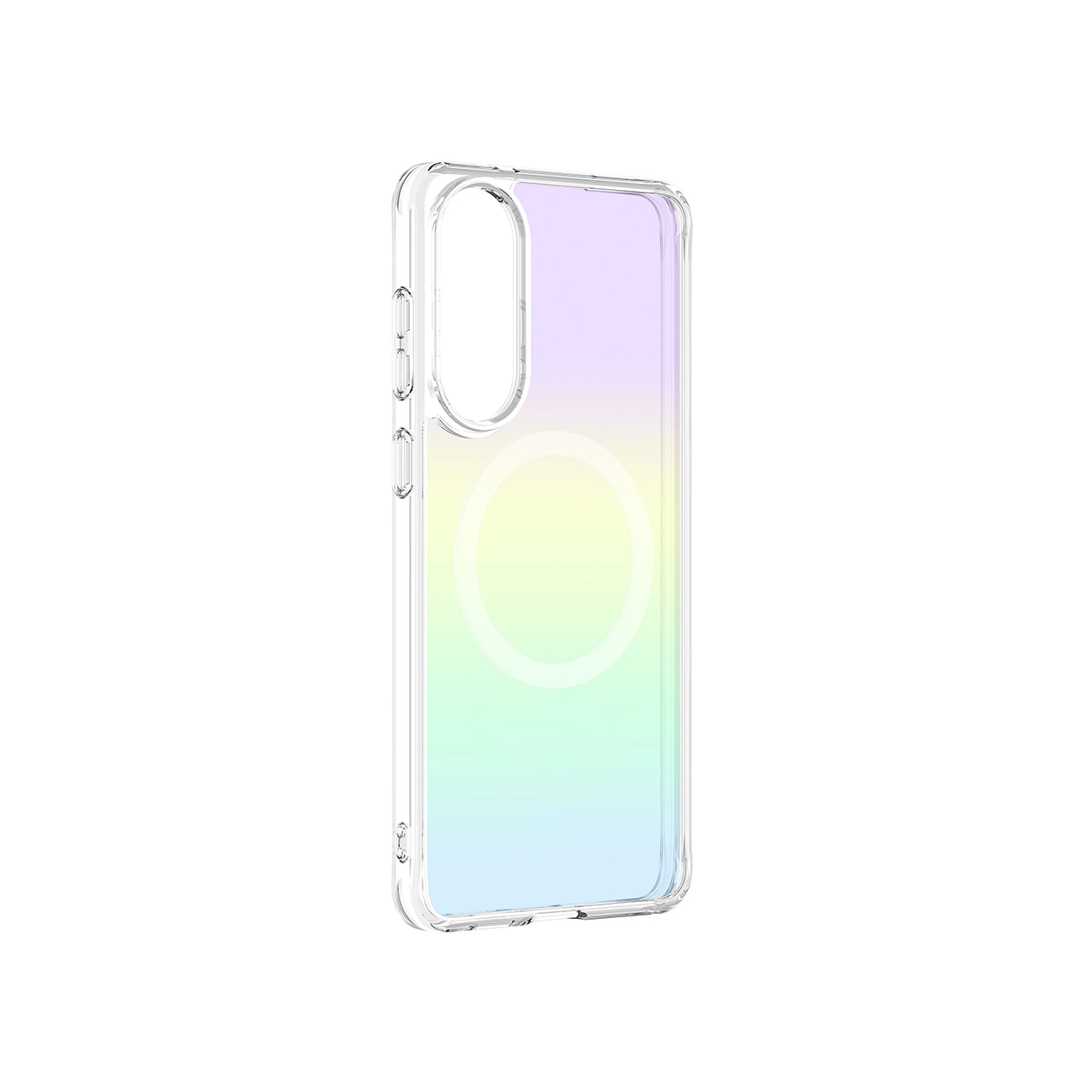 „AmazingThing“ minimalaus dizaino dėklas su magnetiniu žiedu, skirtas „Samsung Galaxy S25 Edge“ – vaivorykštinis