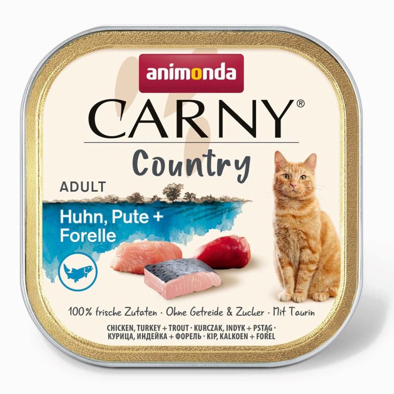 ANIMONDA Carny Country vištienos, kalakutienos ir upėtakio - šlapias kačių ėdalas - 100 g