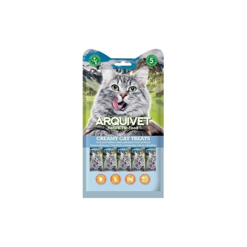 ARQUIVET tuno ir menkės skanėstai katėms - 5 x 14 g