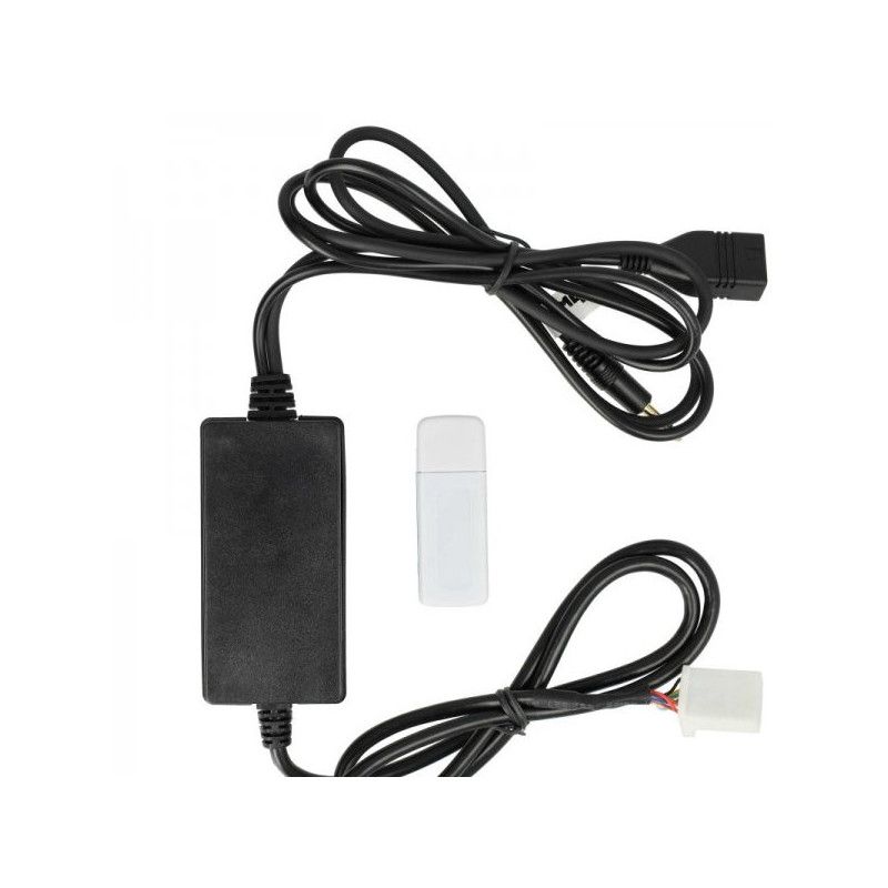 AUX keitiklio adapteris USB atmintinei, SD kortelė su Toyota 12 kontaktų jungtimi