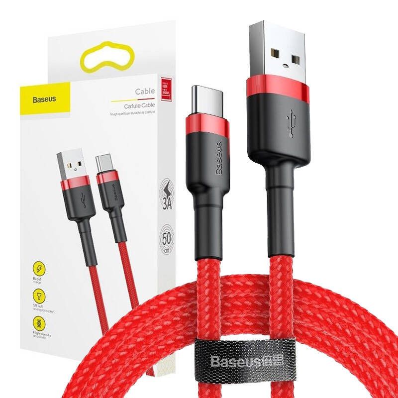 Baseus Cafule laidas USB-C 3A 1m (raudonas)