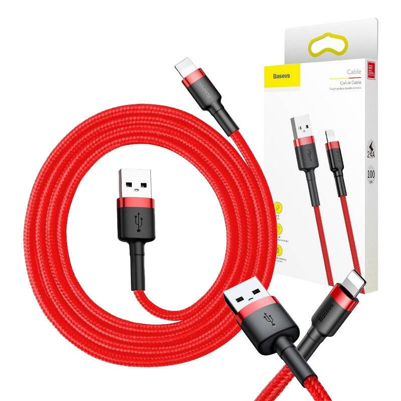 Baseus Cafule laidas USB Lightning 1,5A 2m (raudonas)