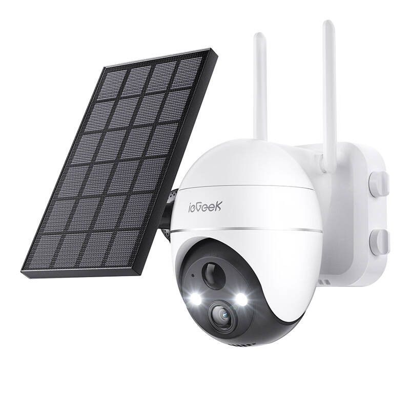 Belaidė 5MP WiFi lauko kamera ieGeek ZS-GX4S, balta, su saulės baterija
