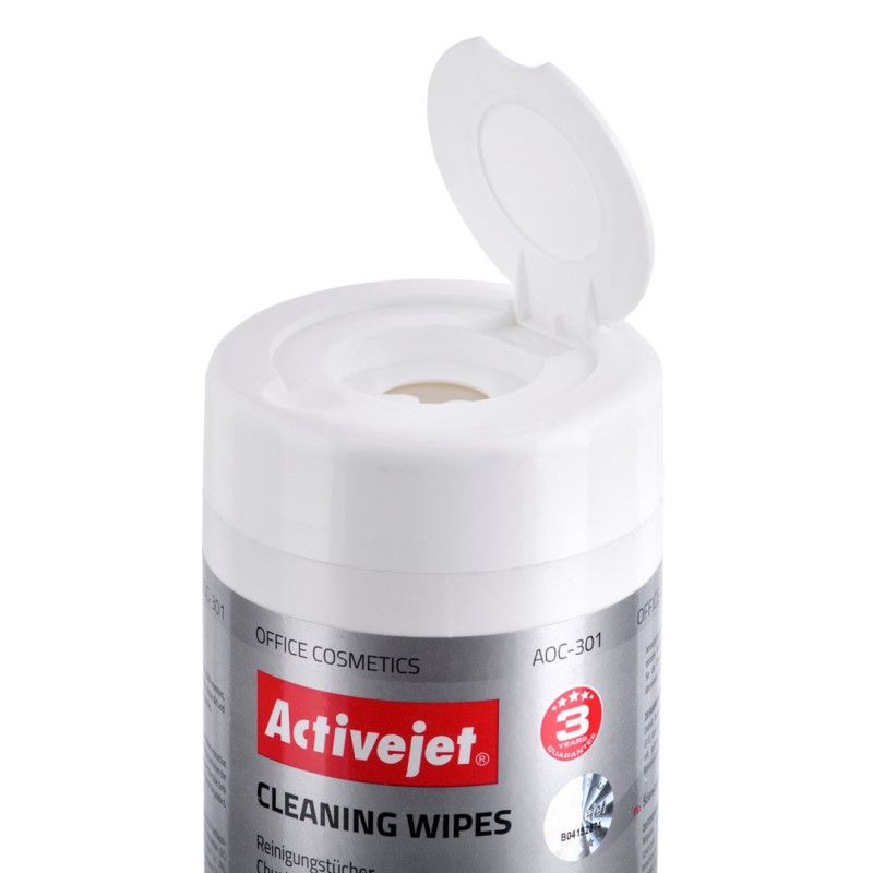 Biuro Reikmenys - Valymo Servetėlės Activejet AOC-301, 100 vnt., Baltos