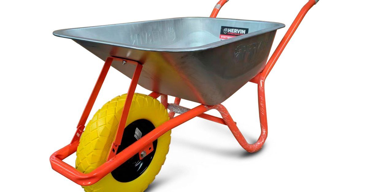 Statybinis karutis HERVIN CONSTRUCTION LUT200-V2, 100 l, 200 kg, pilnaviduris ratas 4,00 x 8"
