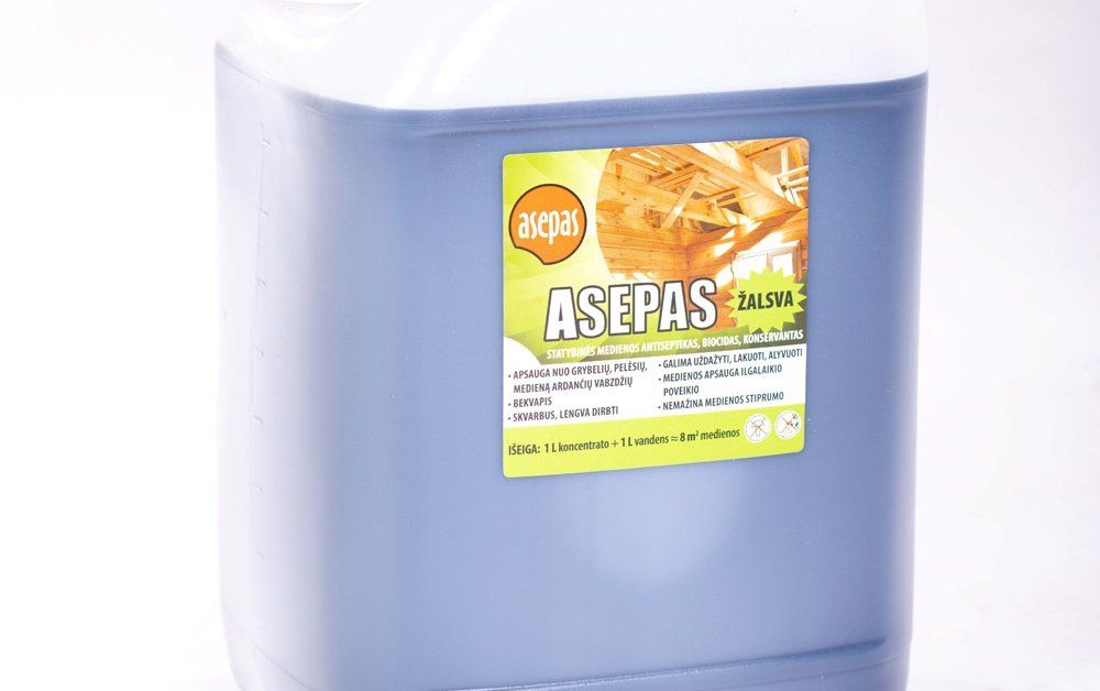 Medienos antiseptikas ASEPAS, žalias, 10 l