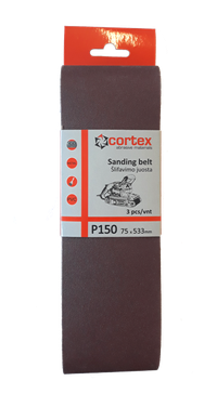 Juosta šlifavimui CORTEX P150, 75 x 533 mm, 3 vnt.