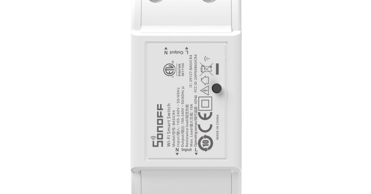 Išmanusis jungiklis SONOFF Basicr4, 2400 W, 230 V, Wi-Fi, valdomas programėle, galima valdyti balsu,