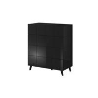 Cama komoda 4D REJA juodai blizgi / juodai blizgi