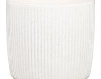 Kambarinis keraminis vazonas SCHEURICH (909/15), baltos sp., vazono skersmuo 15 cm.