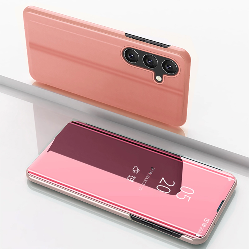 „Clear View“ dėklas, skirtas „Samsung Galaxy A36“ dangtelis su atverčiamu dangteliu – rožinis