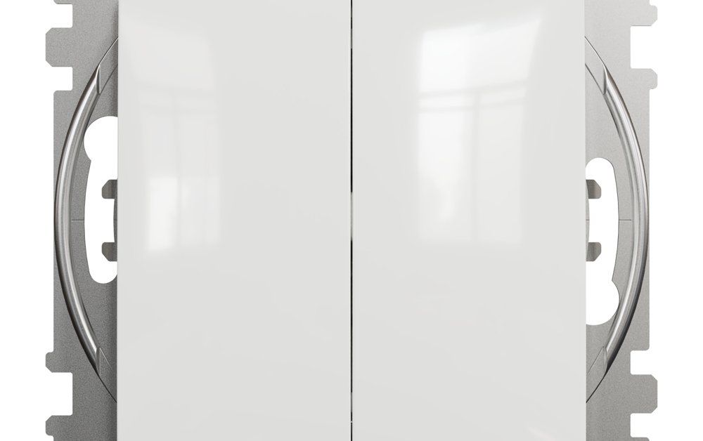 Perjungiklis SCHNEIDER 10-1-Sdd111108, SEDNA Design, 2 klavišų, įleidžiamas, baltos spalvos, 10A 250