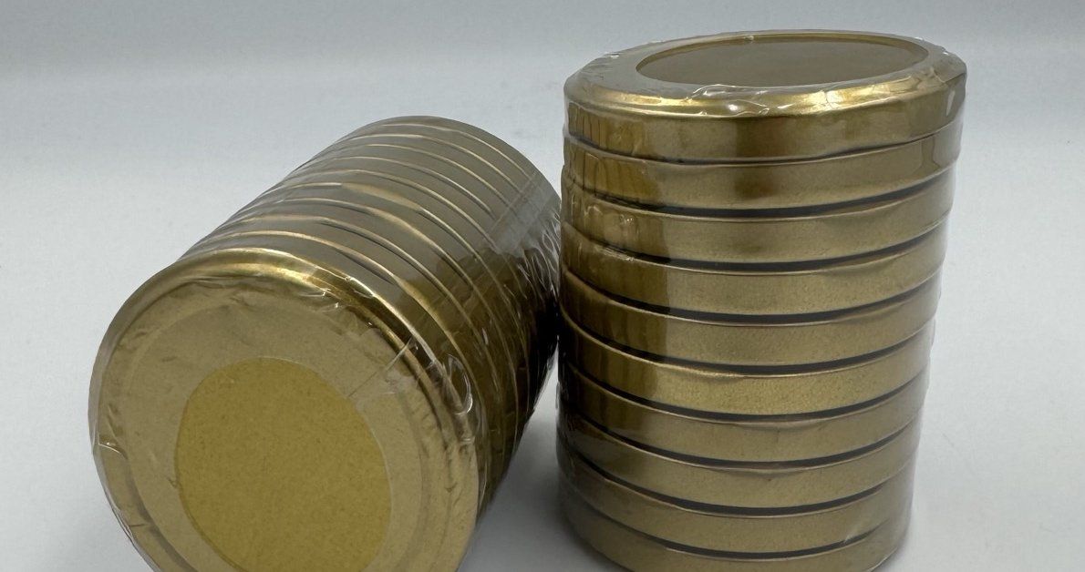 Užsukami konservavimo dangteliai, 66 mm, aukso sp., 10 vnt.