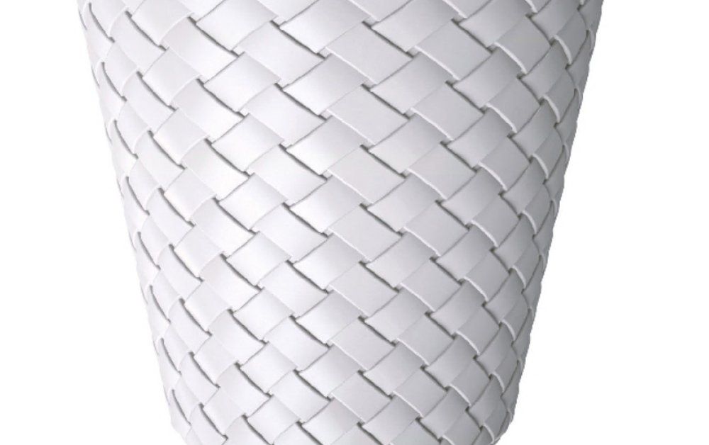 Plastikinis lauko vazonas MATUBA, baltos sp., vazono skersmuo 40 cm.