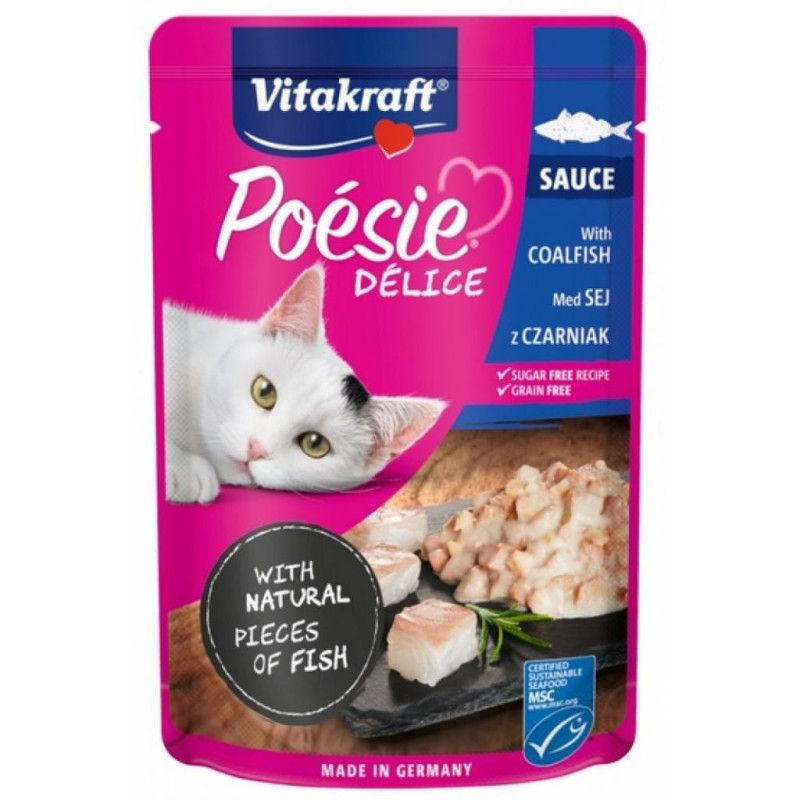 Drėgnas Kačių Maistas - Vitakraft Poesie Delice Juodoji Žuvis 85 g