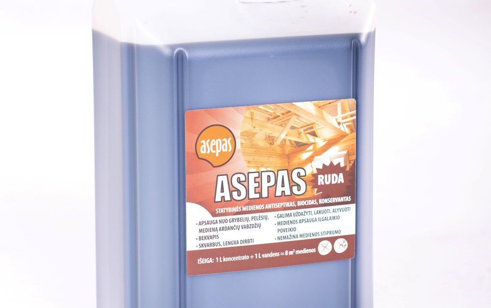 Medienos antiseptikas ASEPAS, rudas, 5 l