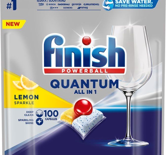 Indaplovių tabletės FINISH Quantum Lemon, 100 vnt.