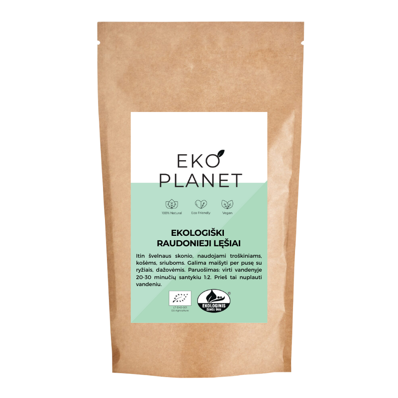 Ekologiški raudonieji lęšiai EKO PLANET, 500 g