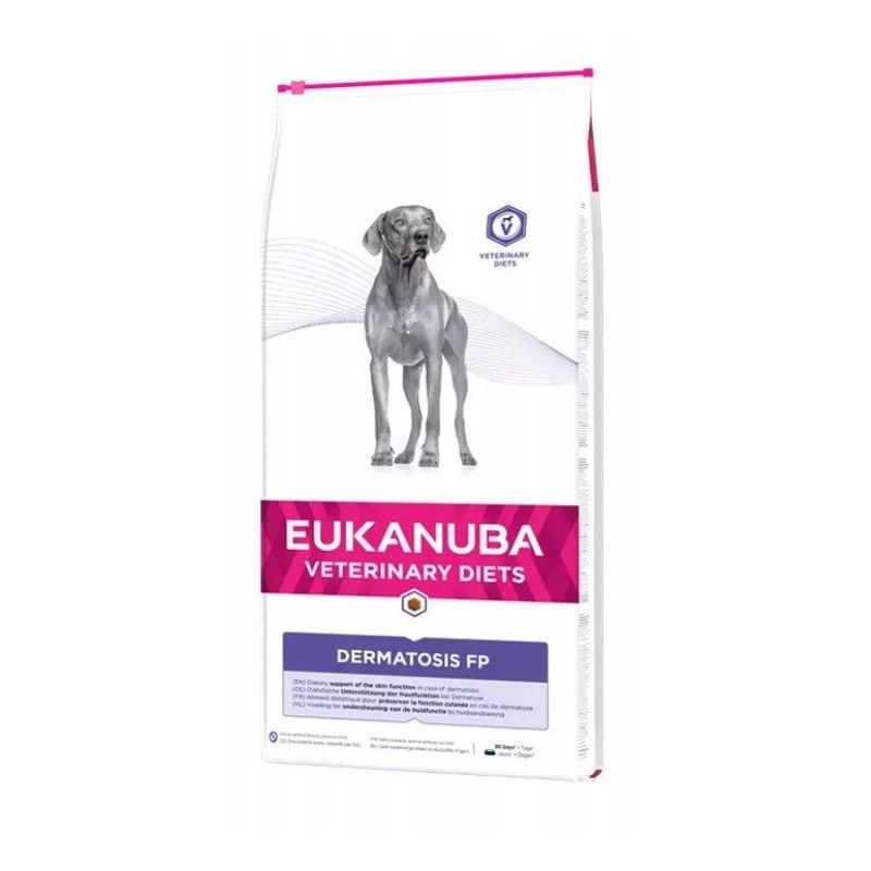 Eukanuba Dermatosis FP šunims, 12 kg, suaugusioms žuvims