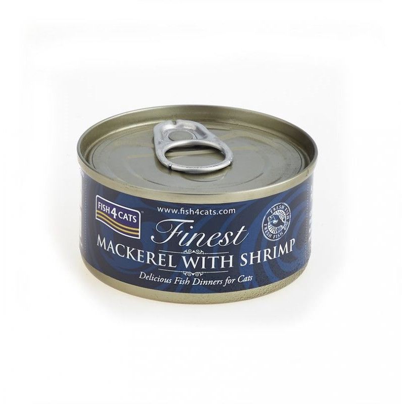 FISH4CATS skumbrė su krevetėmis - šlapias kačių ėdalas - 70 g