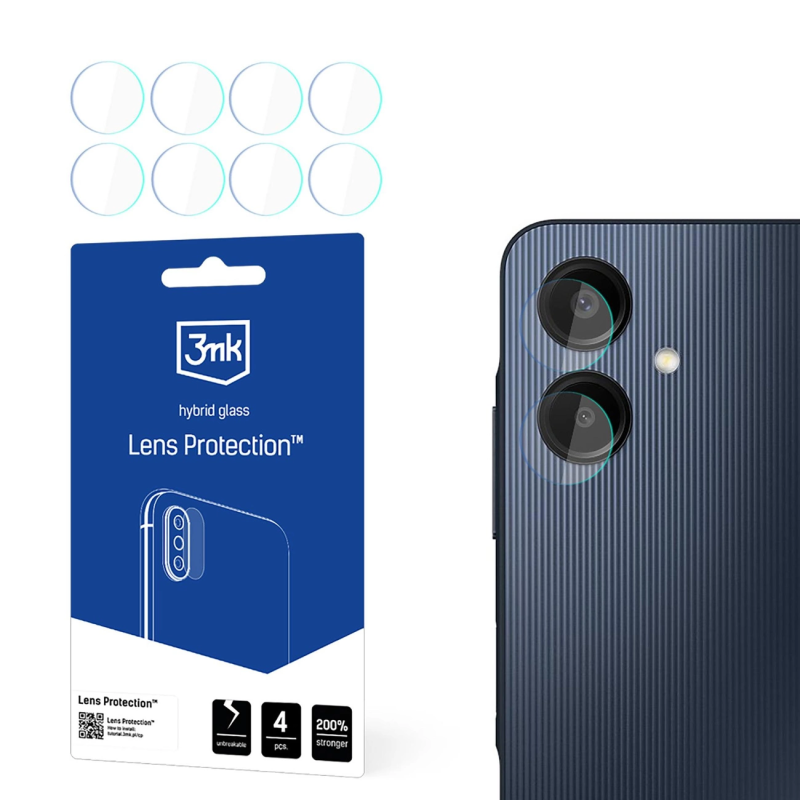 Hibridinis stiklas fotoaparato objektyvui 3mk objektyvo apsauga Samsung Galaxy A06