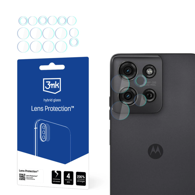 Hibridinis stiklas fotoaparato objektyvui 3mk objektyvo apsauga, skirtas Motorola Moto G75